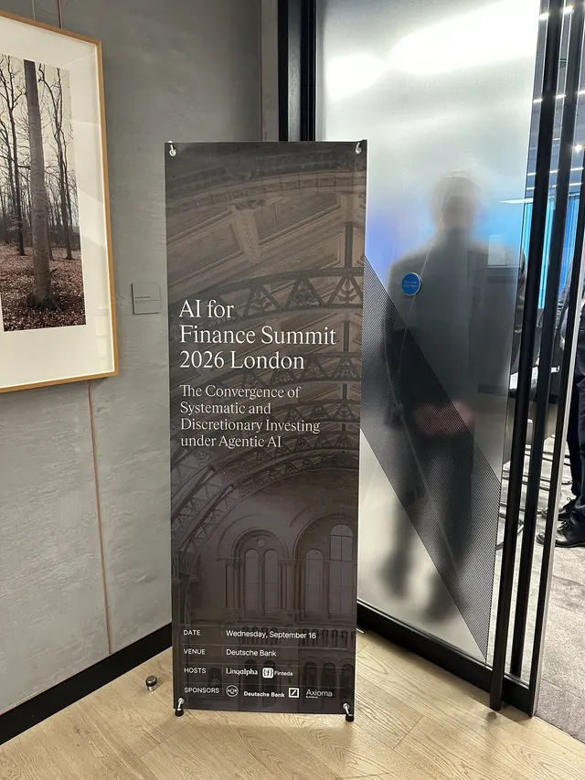 Summit banner at AI for Finance Summit London