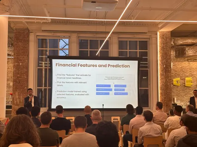 A practitioner presenting financial prediction research in New York
