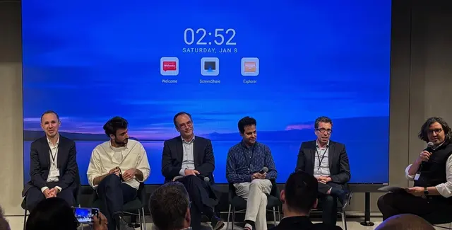 Panel full stage all panelists at Market Data x AI Paris